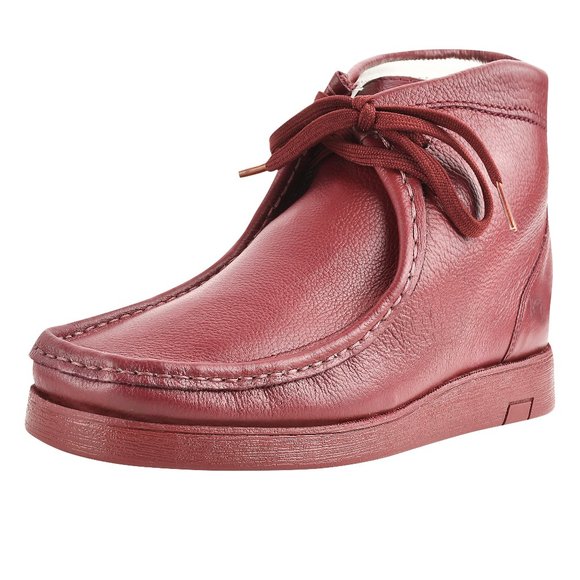 Hamara Joe Burgundy LEATHER DESERT CHUKKA CASUAL BOOTS